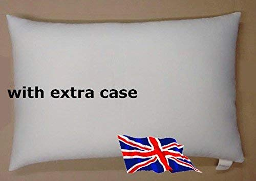 Brow Farm Buckwheat Hull Pillow WITH EXTRA CASE– Standard UK Size (60×44×12 cm) | Adjustable Loft | 100% Cotton Zip Cover | Natural, Breathable Support