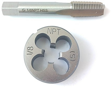 Silber Ton 4 gerade Flöten High Efficiency Gewindeschneider und Rundspitzen Kegel HSS （1/8 NPT）