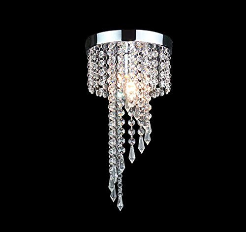 trade® Elegante Lampadario Illuminazione con Cristallo Goccia di Pioggia Montaggio a Incasso LED Plafoniera Infisso Lampada a Sospensione per Sala da Pranzo Soggiorno Arredamento H13.4 * D7.9 Pollici