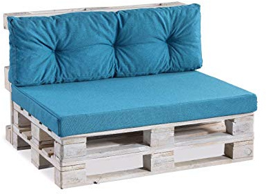 Gutekissen Cuscini per pallet Cuscini per pallet, Trapuntato, Liscio PPF (Schienale 120x60 trapuntato, Blu cielo)