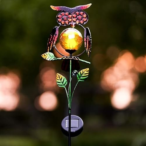 GloBrite Metal Owl Garden Stake Light - Garden Novelty Animal Decoration Ornament - 90cm