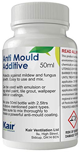 Kair Anti-Mould Paint Additive for Emulsion and Gloss 50ml Pack of 2 | Mixes into emulsion, gloss, grout or wallpaper paste, 50ml treats up to 2.5L, Helps resist mould and mildew, Pack of 2
