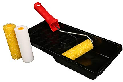 AllorA – Lackwalzen Set für Transportflächen Beschichtung wie UPOL Raptor Lack & MIPA Protector Lack – Walzen für Struktureffekte (2x grobe Walze + feine Walze + Bügel + Lackwanne)