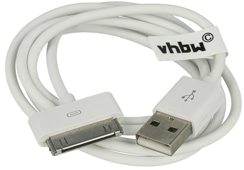 vhbw USB Datenkabel kompatibel mit Apple iPod nano 1 Gen. | A1137, nano 2 Gen. - A1199, Nano (Generation 1 & 2) MP3 Player Weiß, 80 cm