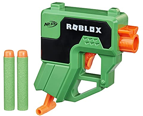 NERF Roblox Phantom Forces: Boxy Buster Dart Blaster, Pull-Down Priming Handle, 2 Elite Darts, Code to Unlock in-Game Virtual Item