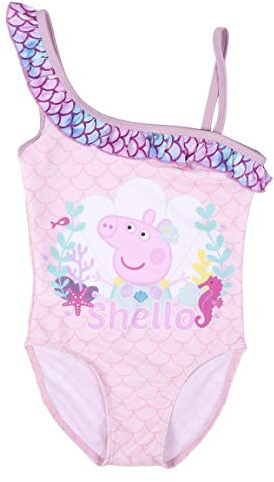 Bañador de Peppa Pig para Niña - Color Rosa - Talla 5 Años - Tejido de Secado Rápido - Estampado de Peppa Pig con su Nombre - Producto Original Diseñado en España