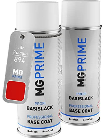MG PRIME Vernice per auto Bombolette a spruzzo per Piaggio 894 / R7 Rosso Dragon/Rosso Passione Bomboletta spray da 400ml di vernice di fondo vernice di base