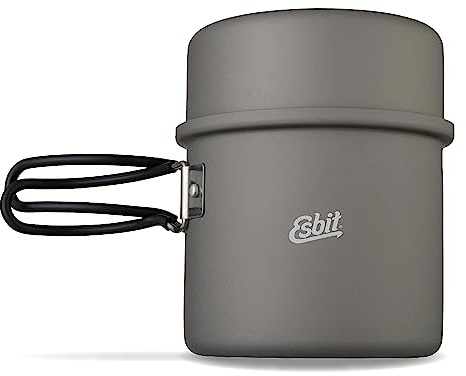 Esbit Outdoor and Camping Kruka, 1 000 ml, andra kruka inkl. 475 ml, högkvalitativt rostfritt stål, hårdanodiserat aluminium