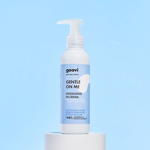 Goovi, Gentle on Me Detergente Viso in Crema per Pelle Secca e Sensibile, Rimuove Delicatamente Trucco e Impurità, Preserva l'Idratazione e Protegge la Barriera Cutanea, Ingredienti Naturali, 140ml