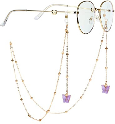 Brillenkette Mode Gold Brillenketten Mit Bunten Tier Schmetterling Anhänger Frauen Brillen Perlenkette Sonnenbrillen Schmuck 10