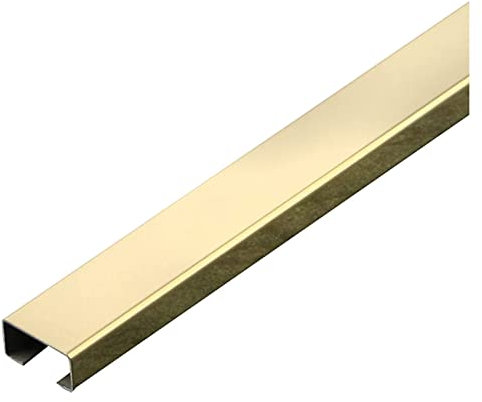 Edelstahl-Kabelkanal, Quadratischer Kabelkanal, Robust, Trittfest, 1 M Lang, Spiegel/gebürstet, Zwei Optionen, 11 Farben, Geeignet For Zuhause, Büro, Lager, Wand(Mirror Yellow Titanium,40*20mm)