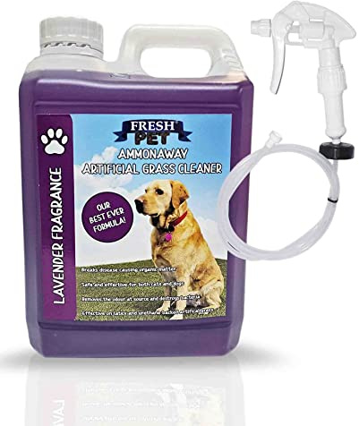 Ammonaway Artificial Grass Cleaner for Dogs Dog Urine Enzyme Cleaner | 2L with Spray Lavender Scent - Pet-safe outdoor cleaner for artificial grass, patios and pathways, neutralising dog urine