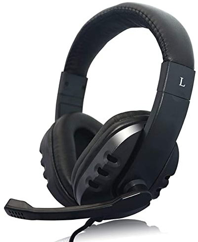 QESTO ACT Headset with Wire Control on Ear Headset Gamer Stereo Deep Bass Gaming Headphones Earphone with Microphone for Computer PC Laptop Notebook(A)(A)