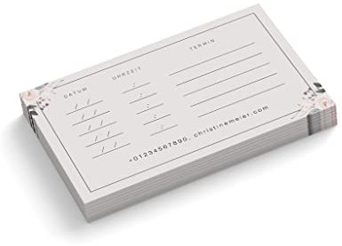 Terminkarten personalisiert | Nageldesign | 1-seitig | Querformat | Menge wählbar | Terminzettel | nächster Termin | Nagelstudio | Fußpflege | Wellness | Pflege | Blumen (50 Stück)