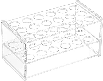 OLYCRAFT 18 Sockets Acrylique Transparent Tube à Essai Rack Transparent Acrylique Test Holder Rack Centrifugeuse Tube Holder Laboratoire 16mm Diamètre pour Tubes à Essai Laboratoire de Chimie