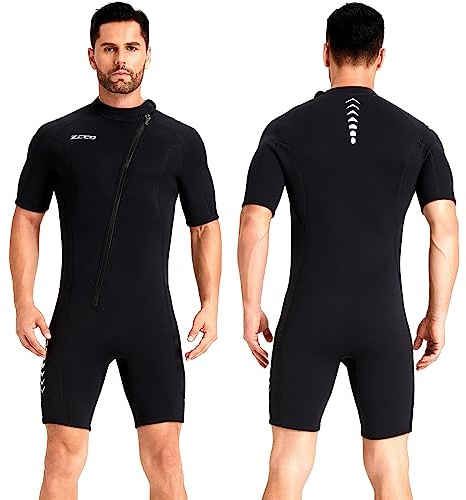 ZCCO Neoprenanzug Herren Shorty 3mm Kurzarm Tauchanzug Surfen Schwimmen XL