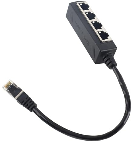 RJ45 Splitter Adapter, RJ45 Ethernet Verlängerungskabel Adapter 1 auf 4 Port für Netzwerkkabel Haushalte Büros und Arbeitsplätze