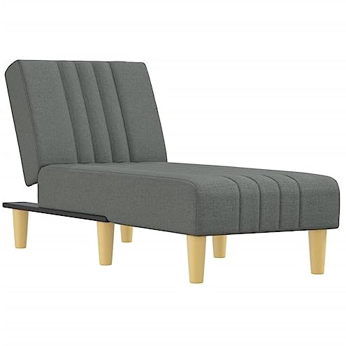 vidaXL Chaiselongue, Sofa in 3 Positionen zum Sitzen Entspannen Schlafen Verstellbar, Couch in Eleganter Optik, Liege Schlafsofa Loungesofa Liegesofa, Dunkelgrau Stoff