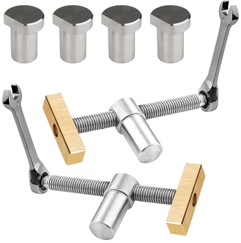 Set 2 Morsa da Banco Professionale Falegname, Con 4 Fori per Cani da Banco, Morsetti da Falegname Adatti per Fori Banco Da 20 mm, Accessori Banco da Lavoro per Il Fissaggio Rapido Del Banco da Lavoro