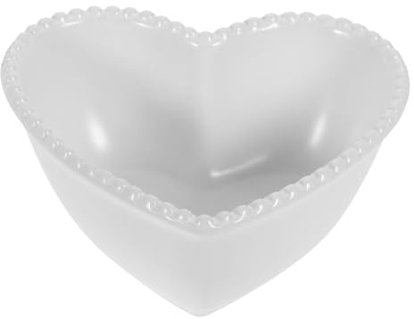 STOBAZA Dessert Bowl Flower Salad Bowl Bowls Oatmeal Bowl Sweet Dish Heart Candy Dish Appetizer Bowl Heart Shaped Ramekins Fruit Salad Bowl R Heart Shaped Decor Bowl Serving Bowl Pan White