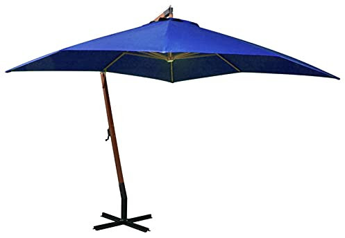 Gecheer Ombrellone,Parasole,a Sbalzo,Azzurro,Palo,in Legno Abete,3x3 m,Ombrellone da Sole,Decentrato,Ombrellone da Giardino,Ombrellone da Esterno,Patio,Terrazzo,Piscina,Spiaggia,Mare