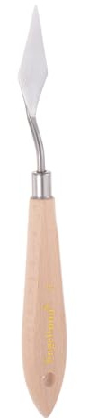 QUARKZMAN No.5 Spatola per Pittura Spatola a Punta Acciaio Inossidabile | con Manico Legno di Faggio, per Diffusione Miscelazione Tela Pittura Olio Acrilica