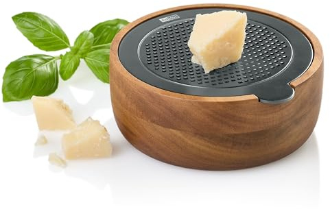 AdHoc GG33 CutnServe – Râpe de table fine en acier inox avec récipient intégré | Pour parmesan, fromage, chocolat ou noix | Design élégant et développement allemand pour les amateurs de cuisine