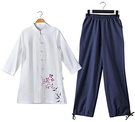 UHJKLA Tai Chi Uniformen Damen Kampfsportanzug Chinesische Kung Fu Kleidung Wing Chun Kleidung mit Dreiviertelärmeln,AL