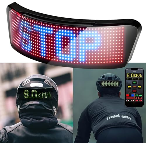 Lixada Display a Colori Completo per Casco da Bicicletta e Moto, Sistema di Indicatori di Direzione per Bicicletta, Luce Posteriore per Bicicletta, Indicatore di Velocità in Tempo Reale, Connessione