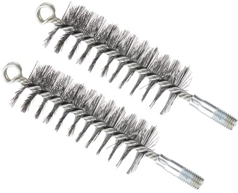 PATIKIL 2Pcs Cepillo Para Diámetro Interno De 45mm Para Tubos Plateado | Cepillo De Limpieza De Alambre Trenzado De Acero Inoxidable, Puertos Cojinetes Taladro