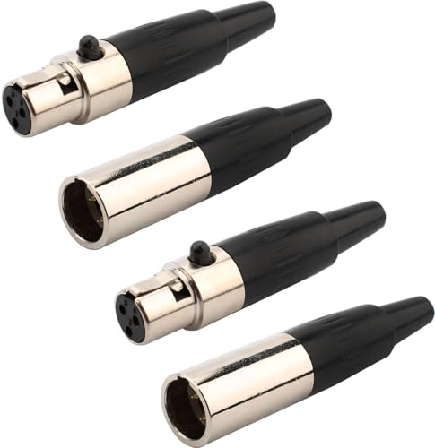 RUNCCI-YUN 2Set Mini 3-polige XLR-Stecker und-Buchsen Anschlüsse,Mikrofonkabelstecker,Mikrofon-Audiobuchse Lötanschluss XLR Einbaubuchse Buchse,für Mikrofonlautsprecher