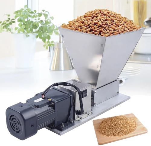 Molinillo de cebada, máquina eléctrica de pellets de alimentación animal de 60 W, trituradora de malta para moler trigo y maíz, ideal para granjas de fábrica de cerveza