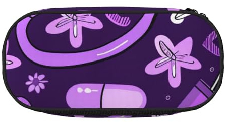 BNVSADC Federmäppchen mit Krankenschwester-Muster, bedruckt, Doppelreißverschluss, Stifteetui, Tasche, Halter, Büro, Schule, Organizer, Schreibwarentasche für Studenten, Teenager, Jungen, Mädchen,