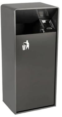 Mülleimer für Eingänge, Geschäfte 19L/40L Innen-/Außen-Mülltonne, quadratische Metall-Mülltonne mit zwei seitlichen Öffnungen, moderne kommerzielle Mülltonnen for den Haushalt Mülleimer(Mittel)