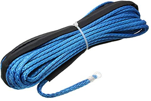 Synthetisches Windenseil-Set, 1 stücke blau 15m * 5mm synthetische Faserstrang Off-Road-Synthetisches Abschleppseil 7700 lbs for den meisten Auto SUV ATV für Geländewagen, LKW, SUV, ATV, UTV