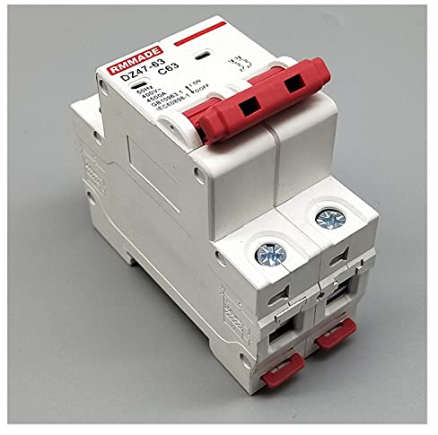 IBOWZ Disjoncteur, Relais AC220V-400V DZ47-63 2P 6A 10A 16A 2P 20A 25A 32A 40A 50A 125A Mini disjoncteur Interrupteur de Coupure Interrupteur d'air Domestique Miniature