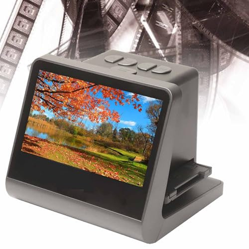 Digital Film Scanner, Film & Slide Scanner with 5 Inch LCD Screen, 24MP/48MP Pixels, 16GB Memory, Support Preview Editing & Playback for Old Slides To JPG