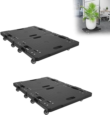Aufun 4X Rollbrett Transportroller 52x39 cm Möbelroller Rollbretter Modular Spleißbar Umzugshelfer MöBeltransportrollen mit 360° Drehbare Rollen Transporthilfe Umzug bis zu 150 kg Traglast