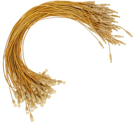 VERDANVERSE Corde Sospese Per Decorazioni Natalizie 20cm Fibbia a Scatto, Appendini Per Palline Di Natale Dorati, 200 Pezzi Per Fissare Cartellini e Ornamenti Dell’albero
