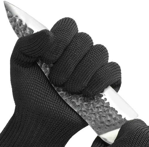 Cut Resistant Gloves Food Grade, Level 5 Protection,Safety Dexterity Cutting Gloves with Stainless Steel Wire for Kitchen Chefs Butchers Meat Cutting Mandoline Oyster Shucking Garden Wood Carving, L