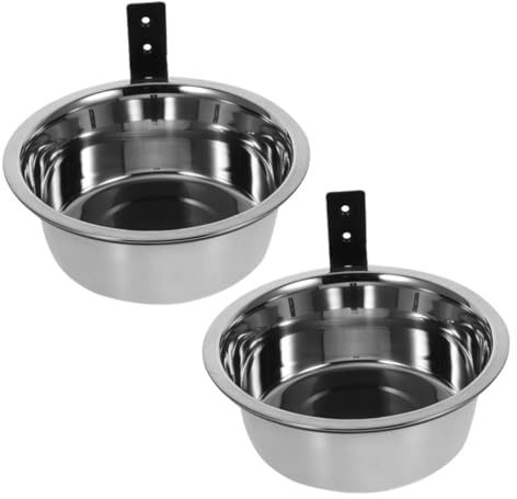 DECOMELODY Gamelles Murales pour Chiens et Chats en Acier Inoxydable Surélevées, Distributeurs de Nourriture et Eau, 20 Cm, Station D’Alimentation Murale Polyvalente pour Chiots et Petits