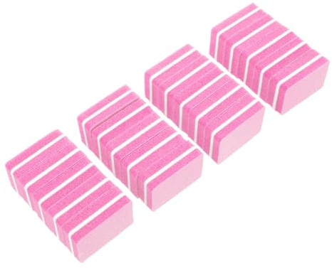TOPPERFUN 50 Stück Tragbare Nagelfeilenblöcke aus Eva Nagellackierblock für Maniküre und Heimgebrauch Rosa Kleiner Nagelkunstwerkzeug zum Feilen und Polieren von Naturnägeln