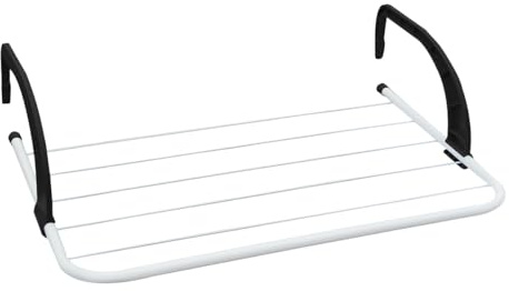 Amig - Tendedero para Radiador Mod. Aeria ClipMini - Acero y Polipropileno - Fácil instalación sin Herramientas - 3 m de Espacio de Secado - Medidas 51 x 33 x 13 cm - Color Blanco/Negro