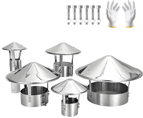 Comignolo Canna Fumaria In Acciaio Inox Terminale Canna Fumaria Cappello Per Camino Conico Cappa Ø 90-240mm Cappa Per Camino A Cono Copertura, Per Lo Scarico Dei Fumi(140mm/5.51in)