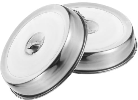 VILLCASE 2pcs Stainless Steel Burger Melting Dome, 9 inch Steak Lids, Dome Food Covers for Griddle BBQ, Anti-Splatter Food Cloche for Steak, Cheese Melting, Teppanyaki & Outdoor Grill