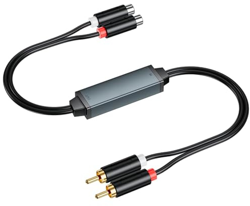 VIEVRE Entstörfilter, Ground Loop Isolator 3,5 mm Audiokabel mit Doppeltem RCA-Stecker auf Buchse Audiokabel für Auto Audio/Heim Stereo System/Bluetooth-Lautsprecher, Auto Radio Entstörer Noise Filter