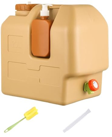 Contenitore d'acqua per campeggio, 20 l, con bottiglia di sapone per le mani, grande dispenser d'acqua con beccuccio, per escursionismo, pesca, picnic, viaggi, sopravvivenza, caccia, caccia