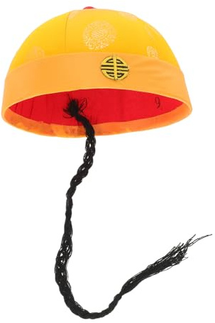 HAPINARY Chapeau Chinois Rétro pour Garçons, Bonnet Ancien de Style Chinois en Tissu Léger, Chapeau D'empereur Cosplay pour Jeux de Rôle Historiques et Représentations Scéniques,