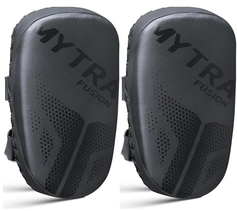 Mytra Fusion Muay Thai pratzen gebogenes Leder schlagpolster für MMA, Kickboxen, Taekwondo, Training und Kampfsport Muay Thai Pads Kickboxen pratzen X 1 Einheit einzeln