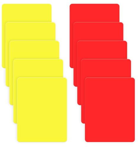 Xthrotsenk 10Pcs Soccer Referee Card, Professional Referee Cards Soccer Referees Red Yellow Essential Footballs Card for Referees Referees-Cards Judge Accessory for Sport Competition